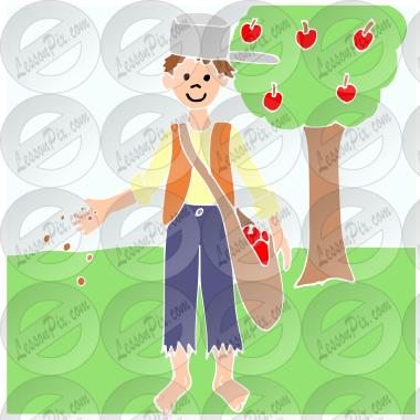 Johnny Appleseed Stencil