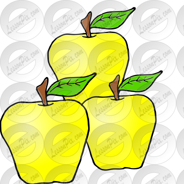 3 yellow apples Picture