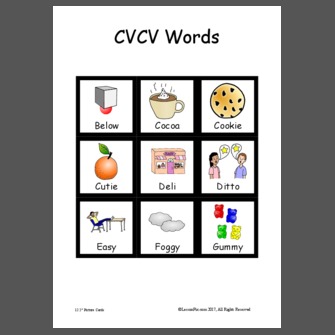 List Of Cvc And Cvcv Words