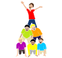 Human Pyramid  Stencil