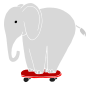 Elephant on a Skateboard