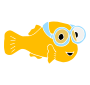 Fish Wearing Goggles Stencil