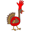 Turkey dressed as a rooster