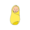 The+baby+who+is+wrapped+in+a+yellow+blanket Picture