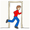 Run out of the room