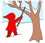 Hit a tree with a stick