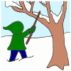 Hit a tree with a stick