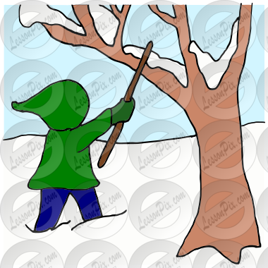 Hit a tree with a stick