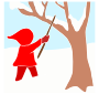 Hit a tree with a stick