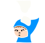 Snow fell on his head