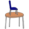 Chair on table