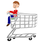 Child in Shopping Cart Stencil