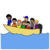 The+people+are+_______+the+boat. Picture