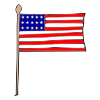 This is the American flag. It is an important symbol of freedom in the United States of America.  Picture