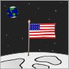 The American flag is even on the moon!  Picture
