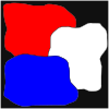 The colors of the American flag are red, white, and blue.  Picture