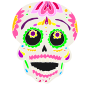 Excited Calavera Stencil