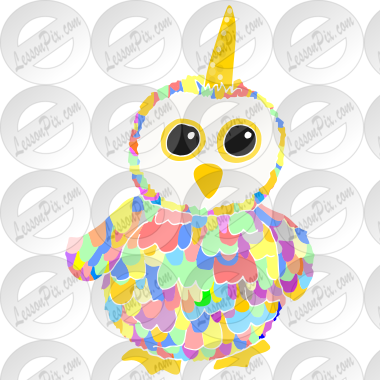 Rainbow Owl Unicorn Stencil