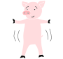 Dancing Pig Stencil
