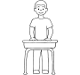 Stand at Desk  Outline