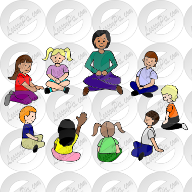 Circle Time Picture for Classroom / Therapy Use - Great Circle Time Clipart