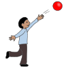 I can throw a ball outside.