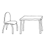 Table and Chair  Outline