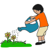 He+is+watering+his+flowers. Picture
