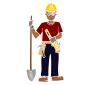 Construction Worker  Stencil