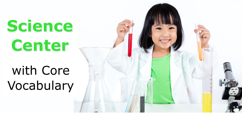 Header Image for Science Center with Core Vocabulary