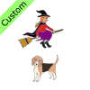 The+witch+is+_______+the+dog. Picture