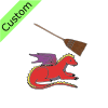 The+dragon+is+_____+the+broom. Picture
