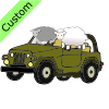 Sheep in a Jeep
