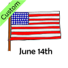 We have a special holiday to celebrate the American flag on June 14th. This holiday is Flag Day.  Picture